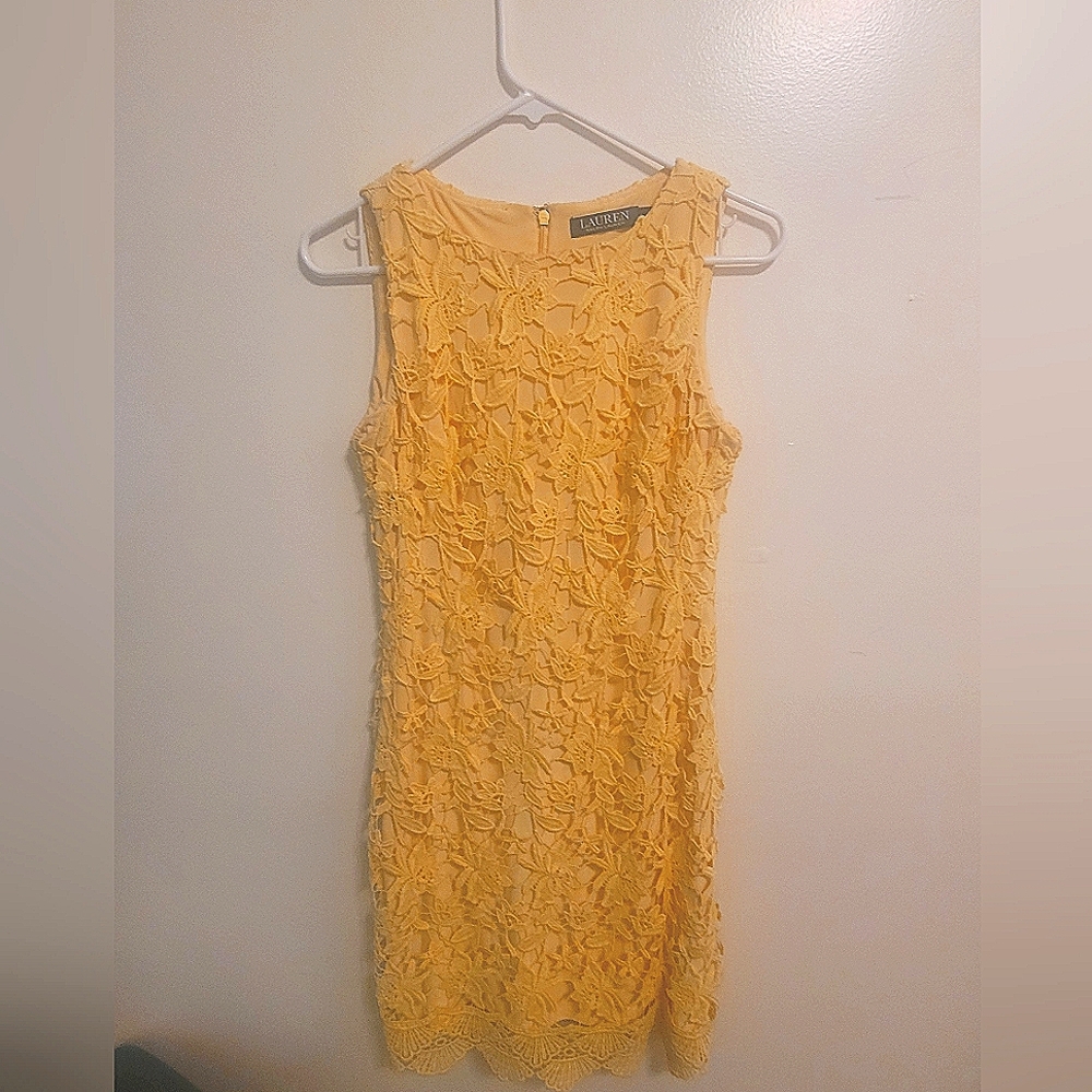 Ralph Lauren, yellow lace dress